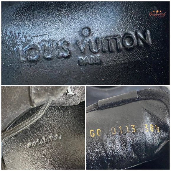 Authentic Louis Vuitton Black Monogram Laminated Suede Low Top Sneakers 38.5/8.5 - Picture 8 of 13